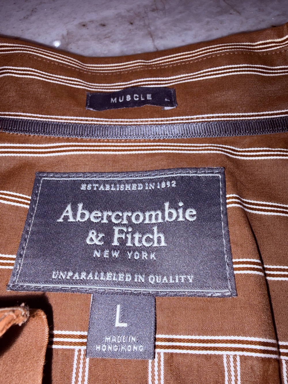Men's Abercrombie & Fitch Y2K Pin Stripe Moose Logo Button Down Size Large - Picture 3 of 5